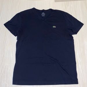 Lacoste 100% Pima Cotton SS Vneck TShirt, Size 4